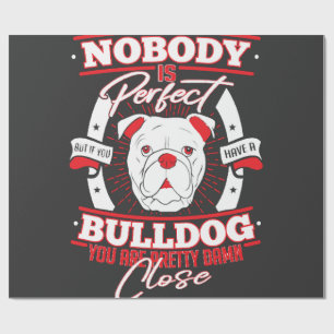 Papier Cadeau Amour de chien perfection Bouledogue