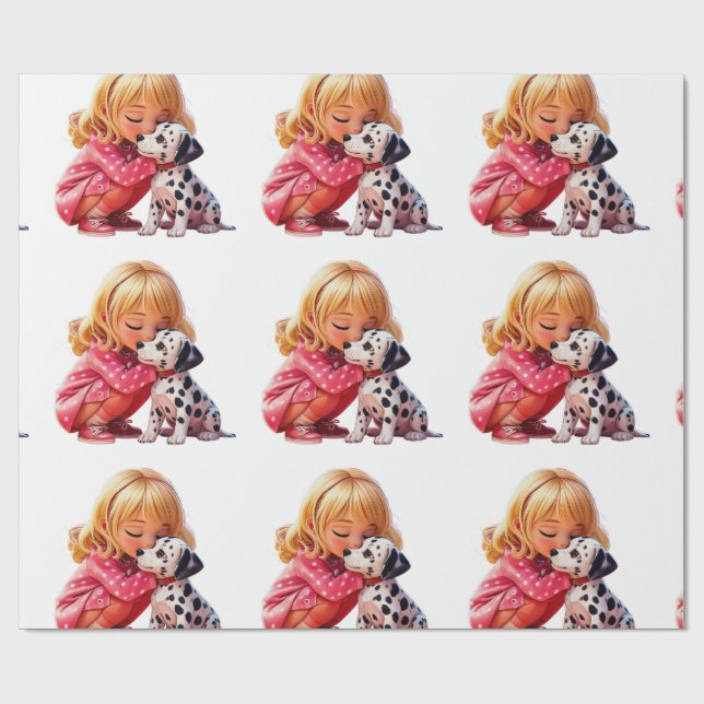 Papier Cadeau Amour de chiot (Plat)