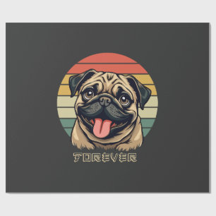 Papier Cadeau Amour de Pug pour toujours � Conception de amateur