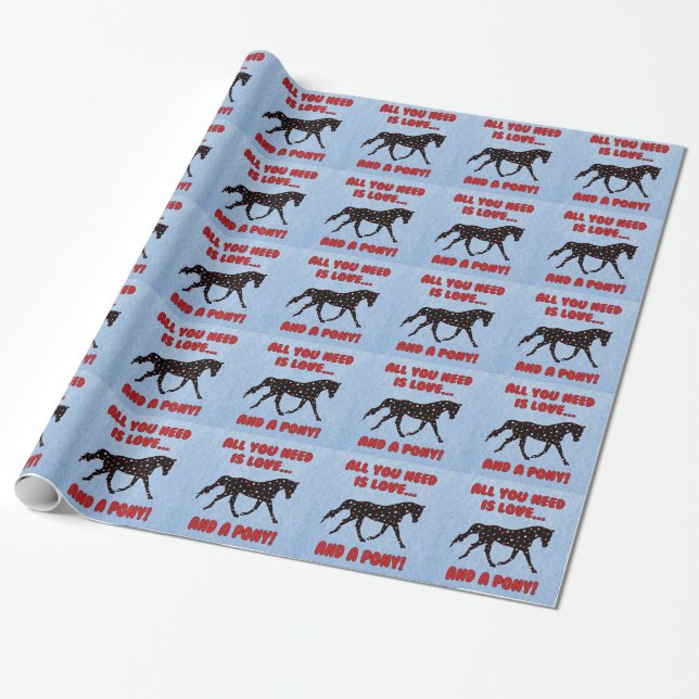 Papier Cadeau Amour et un poney (Déroulé)