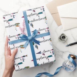 Papier Cadeau Amour Explore Aventure Arrow Tribal Boho Design