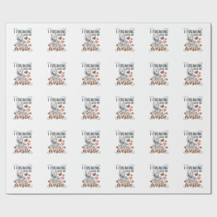 Papier Cadeau Amour fou de coeurs et de pattes de chien Westie_1
