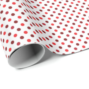 Papier Cadeau Amour Papillon   Blanc Avec Points Rouges