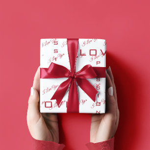 Papier Cadeau Amour passionné Saint Valentin