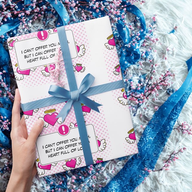 Papier Cadeau Amour personnalisé msg bande dessinée style de liv (Créateur téléchargé)