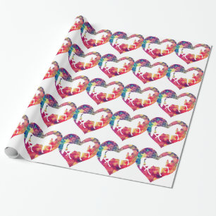 Papier Cadeau Amour pour des chevaux