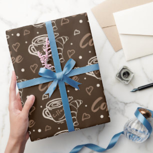Papier Cadeau Amour pour le café et les croissants