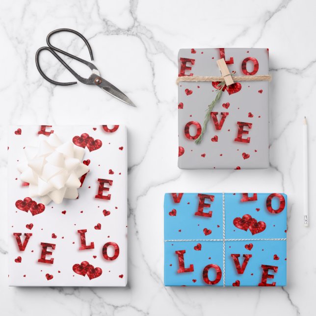 Papier Cadeau Amour Romantique  (Recto)
