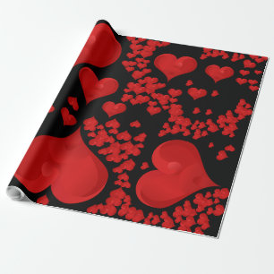 Papier Cadeau Amour romantique Valentine de coeur rouge