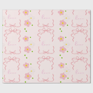 PAPIER CADEAU AMOUR ROSE