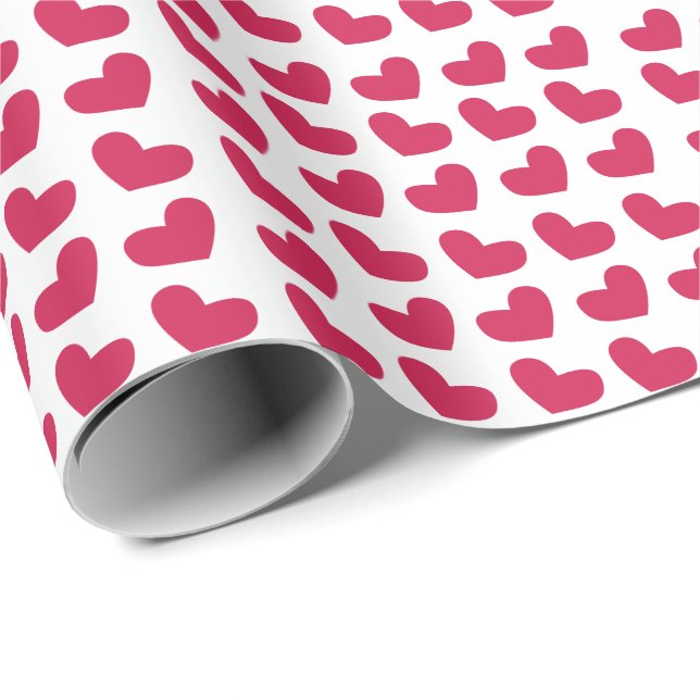 Papier Cadeau Amour Rose Amour Coeur (Coin rond)