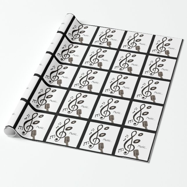 Papier Cadeau Amoureux de la musique (Déroulé)