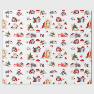 Papier Cadeau Amoureux de les chats adorables chatons de Noël