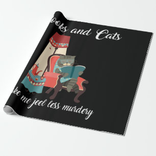 Papier Cadeau Amoureux de les chats Les Livres Et Les Chats Me
