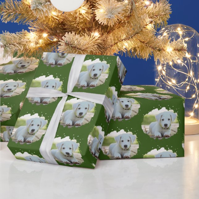 Papier Cadeau Amoureux de les chiens mignons Motif photo personn (Vacances)