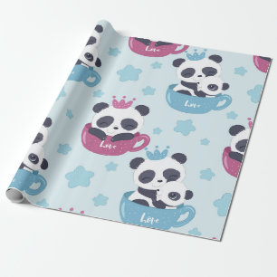 Papier Cadeau Amoureux de Panda Le Panda Est un Animal Méchant
