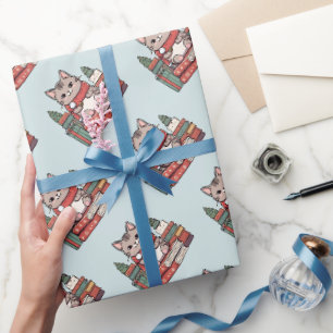 Papier Cadeau amoureux des chats d'amoureux du livre
