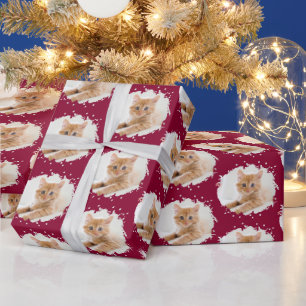 Papier Cadeau Amoureux des chats mignons motif photo personnalis