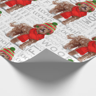 Papier Cadeau Amoureux des chiens de vacances Brown Labradoodle 