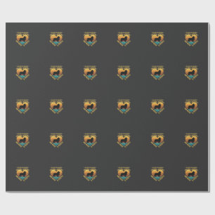 Papier Cadeau Amoureux des Shelties Rétro Coeur