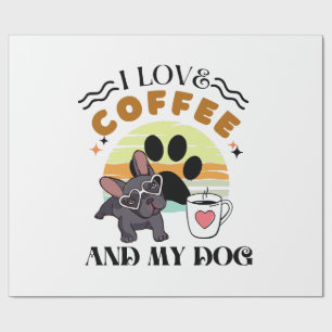 Papier Cadeau Amoureux du café - J'aime le café et mon chien