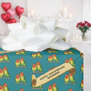 Papier Cadeau Amoureux mignons Joyeux Anniversaire Romantique Ré