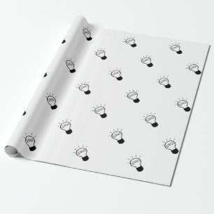 Papier Cadeau Ampoule en noir et blanc