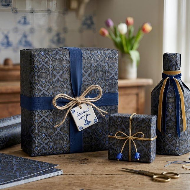 Papier Cadeau Amsterdam Art Déco | Moulins à vent (Styled Shot)