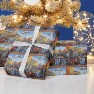 Papier Cadeau Amsterdam de texte personnalisé