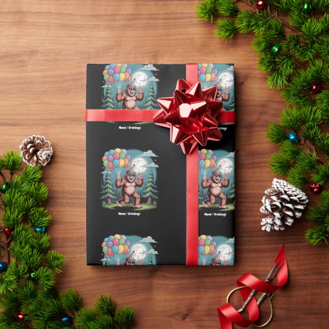 Papier Cadeau Amusant Bigfoot fête d'anniversaire Bash Balloons (Cadeau de vacances)