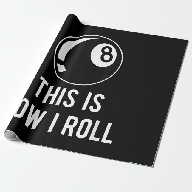 Papier Cadeau Amusant Billard Design Pour Les Joueurs De Billard (Déroulé)