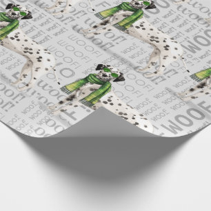 Papier Cadeau Amusant chien de Noël dalmate