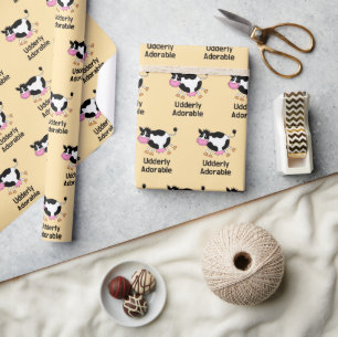 Papier Cadeau Amusant Cute Cow Pun Design de dessin