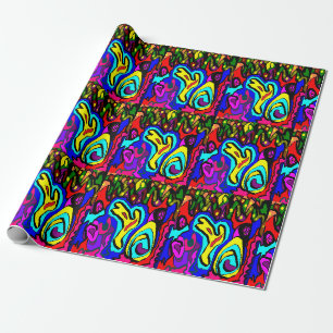 Papier Cadeau Amusant design tourbillonnant coloré pour enfants