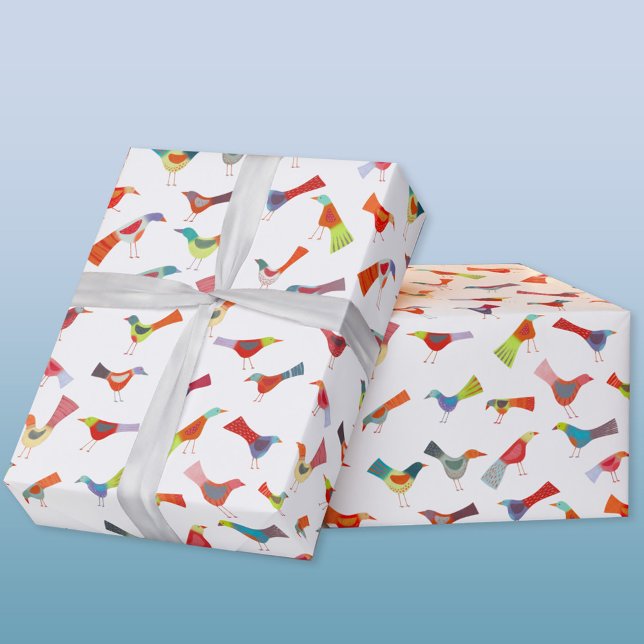 Papier Cadeau Amusant Rainbow Bird (Fun Rainbow Bird gift wrap)