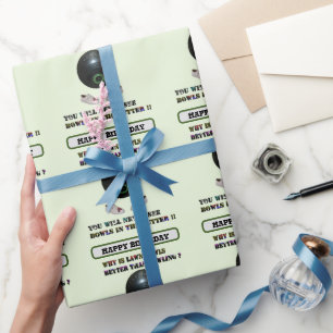 Papier Cadeau Amusante pelouse Bowling contre Bowling, Anniversa