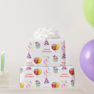 Papier Cadeau Amusants Anniversaire Motif artisanat ou cadeau