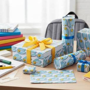 Papier Cadeau Amusants de retour à l'école visage souriant
