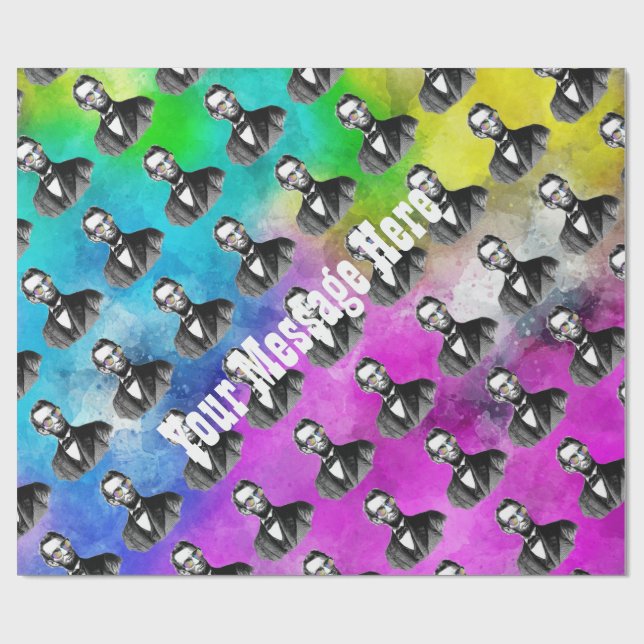 Papier Cadeau Amusement Abraham Lincoln aux nuances (Plat)