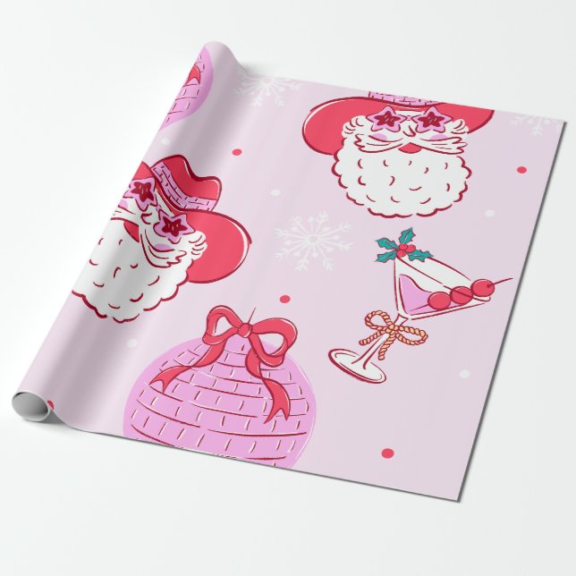 Papier Cadeau Amusement de vacances de Santa Cowboy (Déroulé)