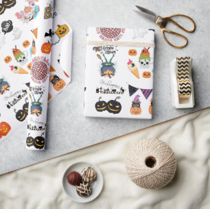 Papier Cadeau Amusement Effrayant Et Halloween Éffrayant