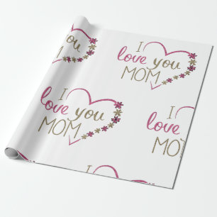 Papier Cadeau Amusement et Charme Je t'aime Maman