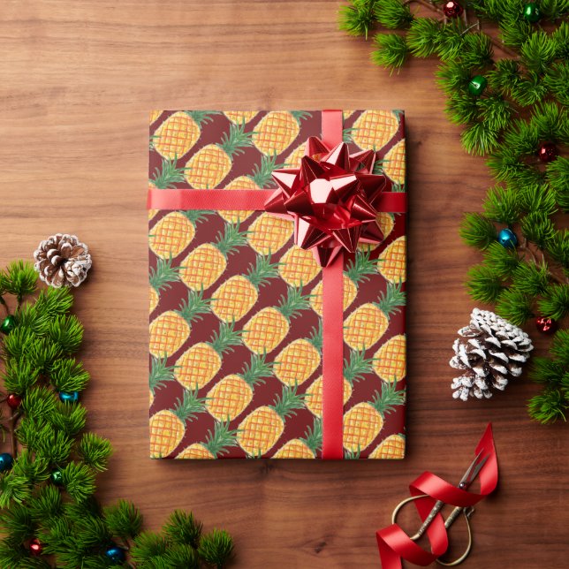 Papier Cadeau Ananas (Cadeau de vacances)