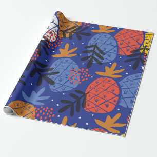 Papier Cadeau Ananas abstrait coloré et minimaliste