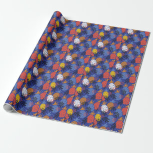 Papier Cadeau Ananas Abstrait Feuille Vintage Motif
