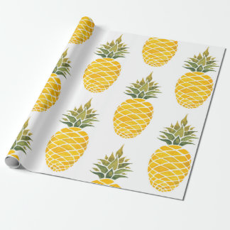 Papier Cadeau Ananas. Aquarelle peinture à la main w