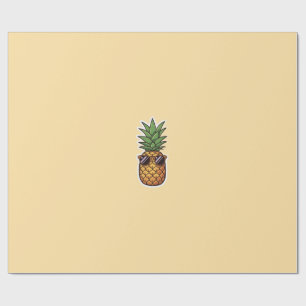 Papier Cadeau Ananas Cool avec des Lunettes de Soleil