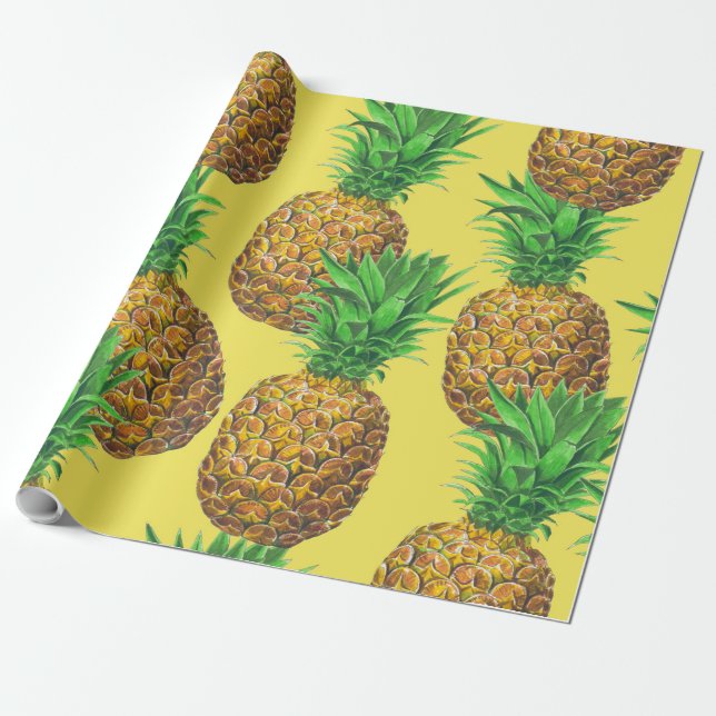 Papier Cadeau Ananas ensoleillés (Déroulé)