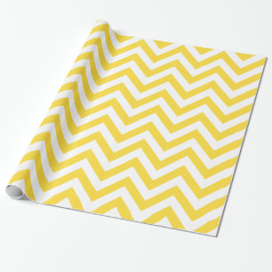 Papier Cadeau Ananas Jaune Blanc XL Chevron ZigZag Motif
