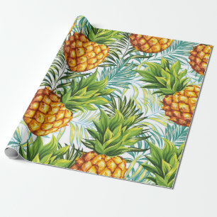 Papier Cadeau Ananas. Motif sans couture. Patte florale vintage